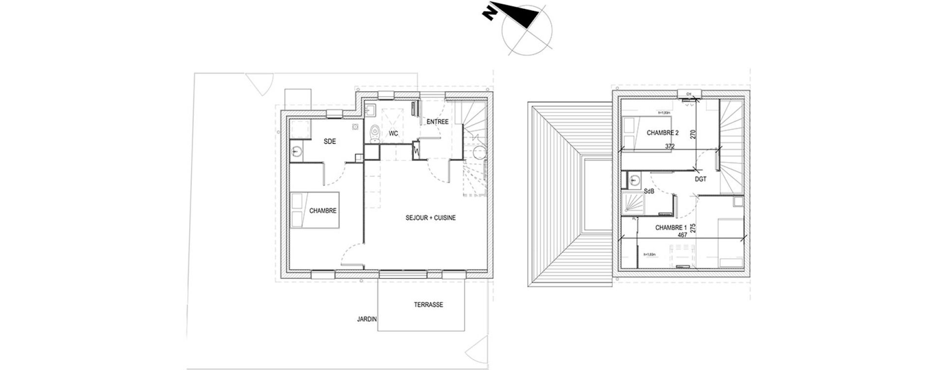 Maison T4 de 65,40 m2 &agrave; Fort-Mahon-Plage Centre
