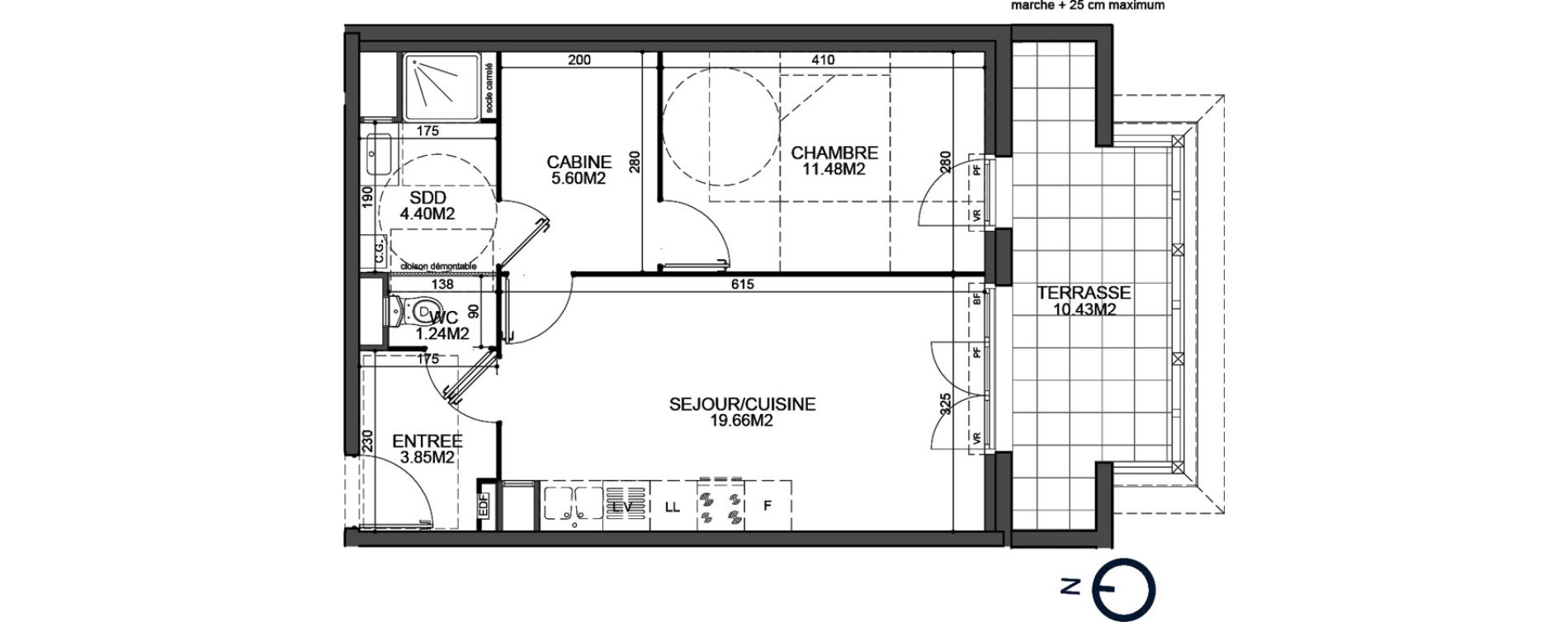 Appartement T2 de 46,23 m2 &agrave; Fort-Mahon-Plage Centre