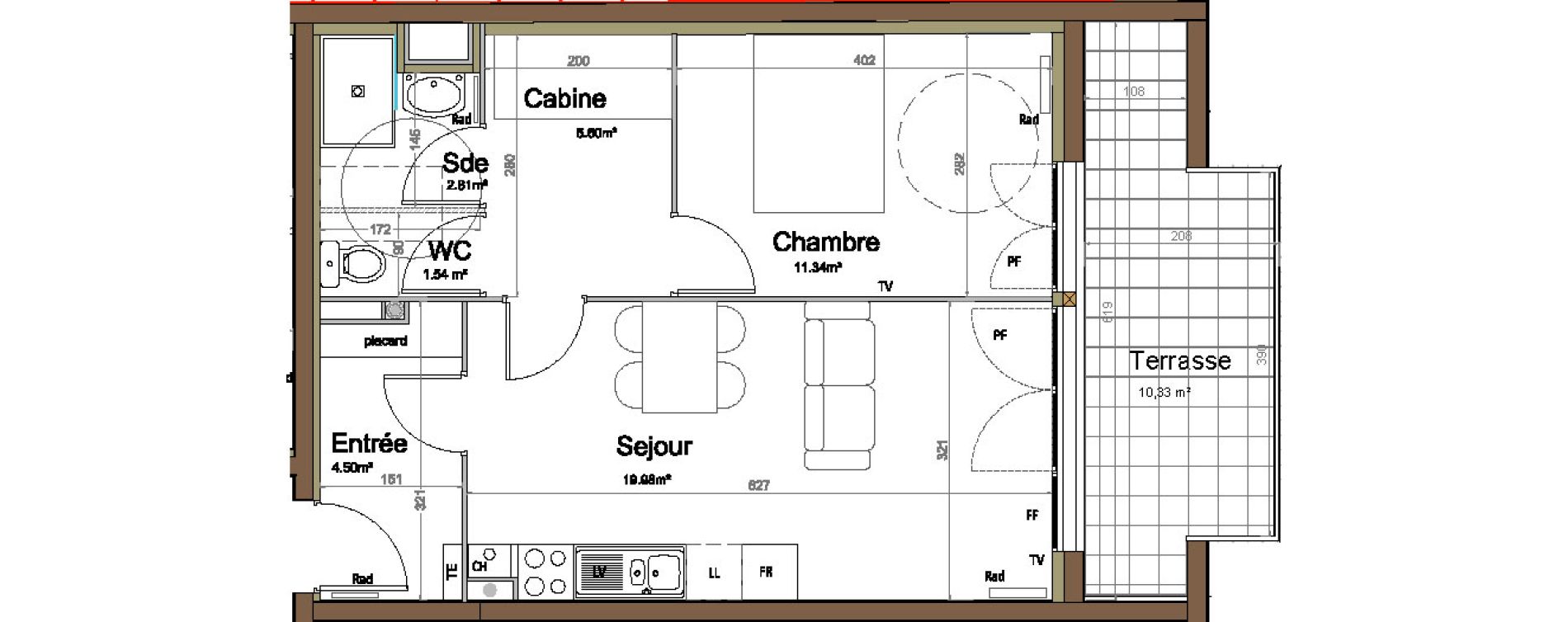 Appartement T2 de 45,77 m2 &agrave; Fort-Mahon-Plage Centre