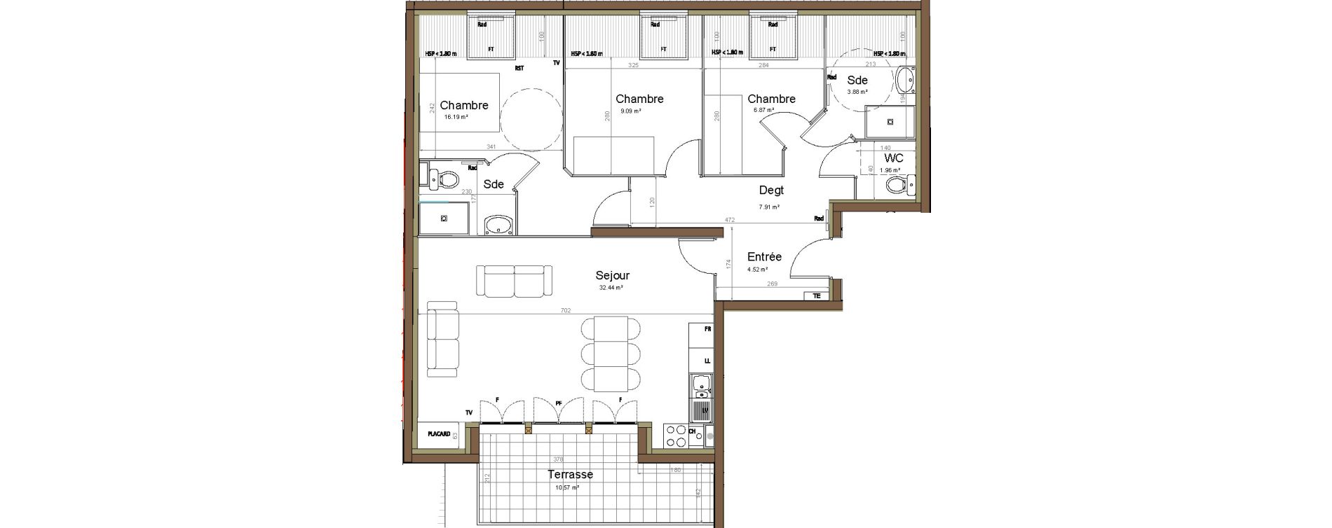 Appartement T2 de 47,93 m2 &agrave; Fort-Mahon-Plage Centre