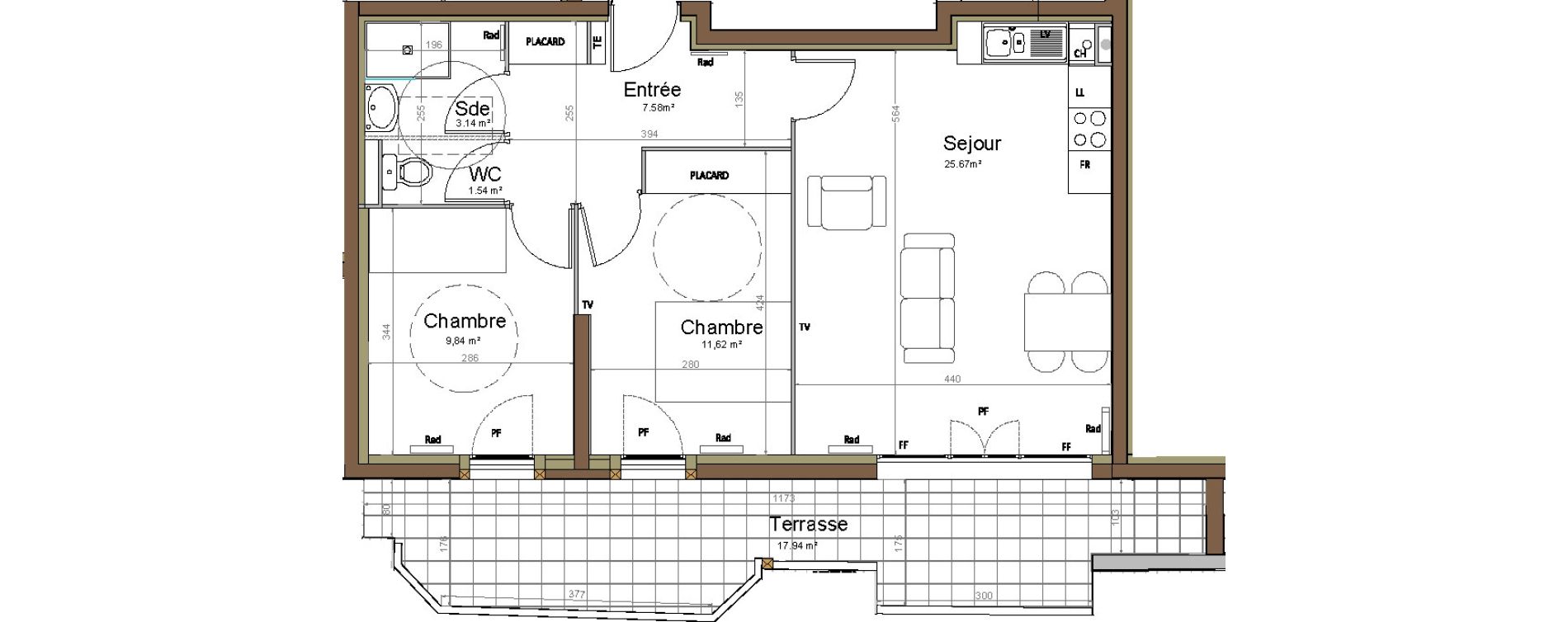Appartement T3 de 59,39 m2 &agrave; Fort-Mahon-Plage Centre