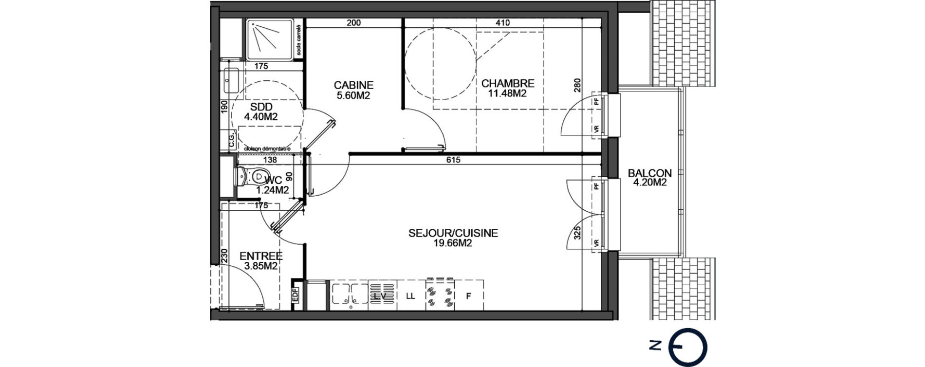 Appartement T2 de 46,23 m2 &agrave; Fort-Mahon-Plage Centre