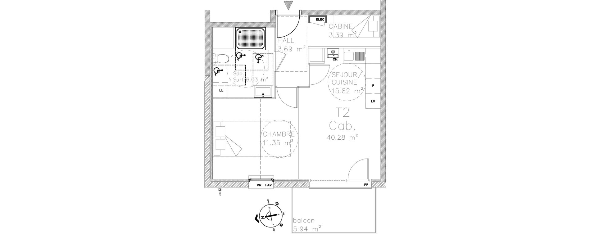 Appartement T2 de 40,28 m2 &agrave; Fort-Mahon-Plage Centre