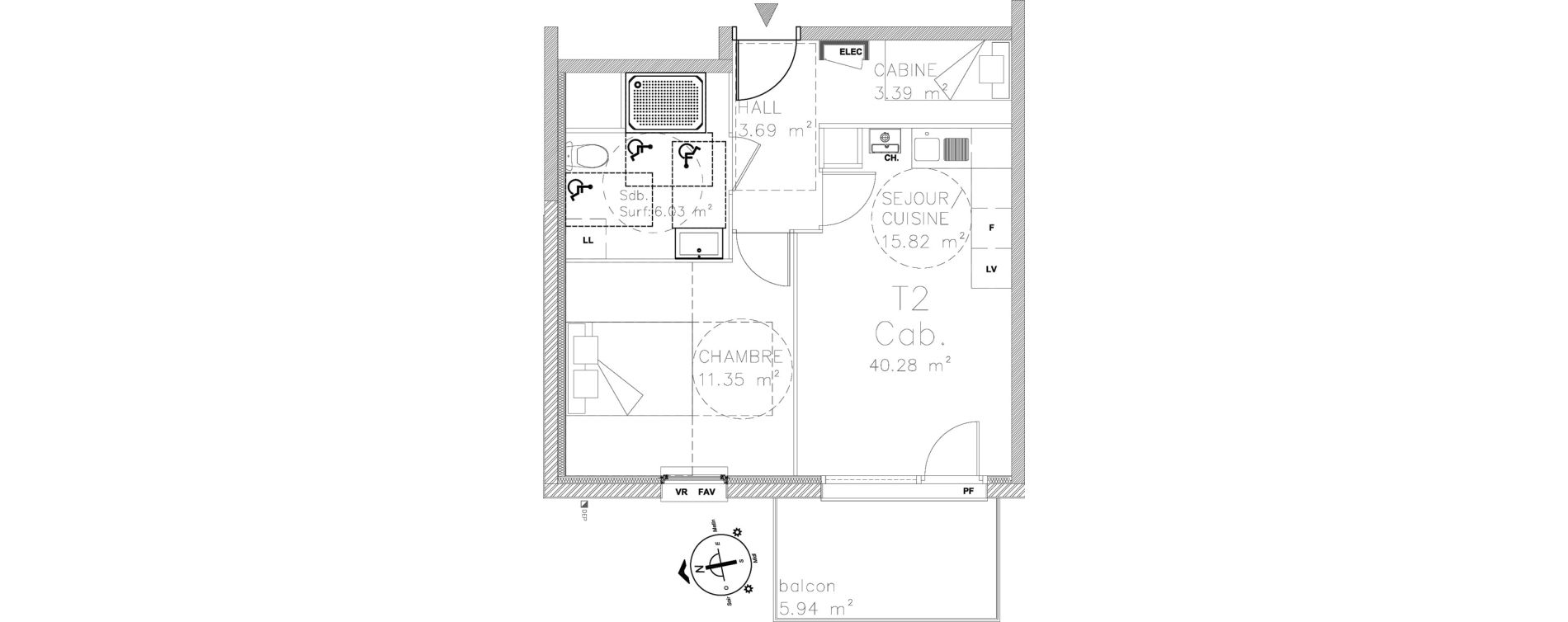 Appartement T2 de 40,28 m2 &agrave; Fort-Mahon-Plage Centre