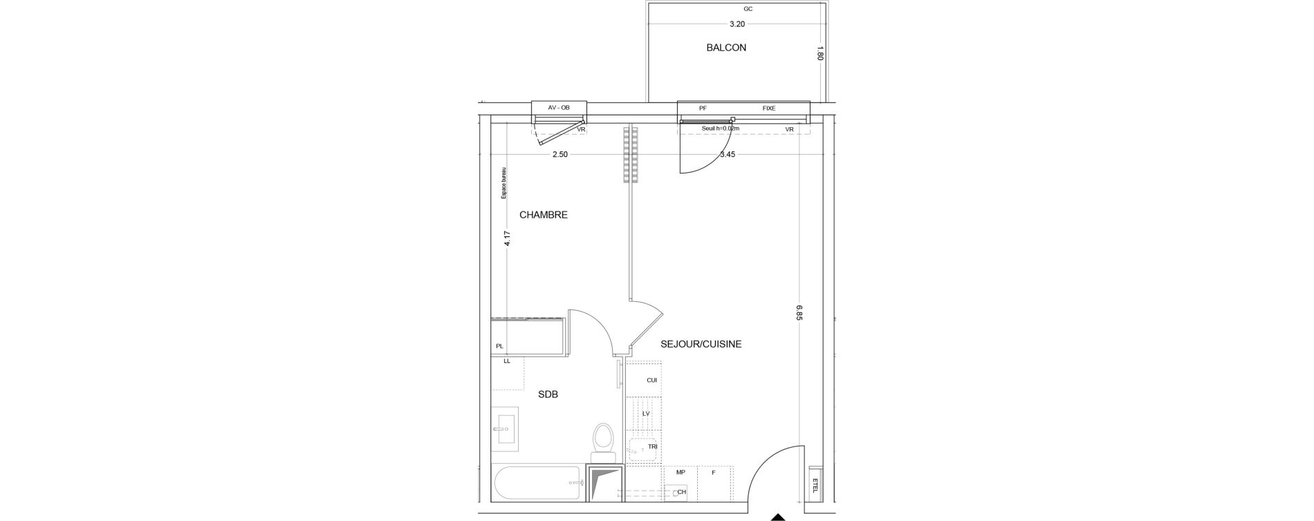 Appartement T2 de 39,97 m2 au Crotoy Centre