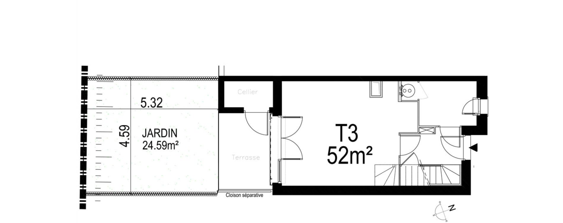 Maison T3 de 52,16 m2 au Crotoy Centre