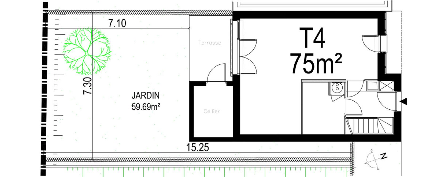 Maison T4 de 75,78 m2 au Crotoy Centre