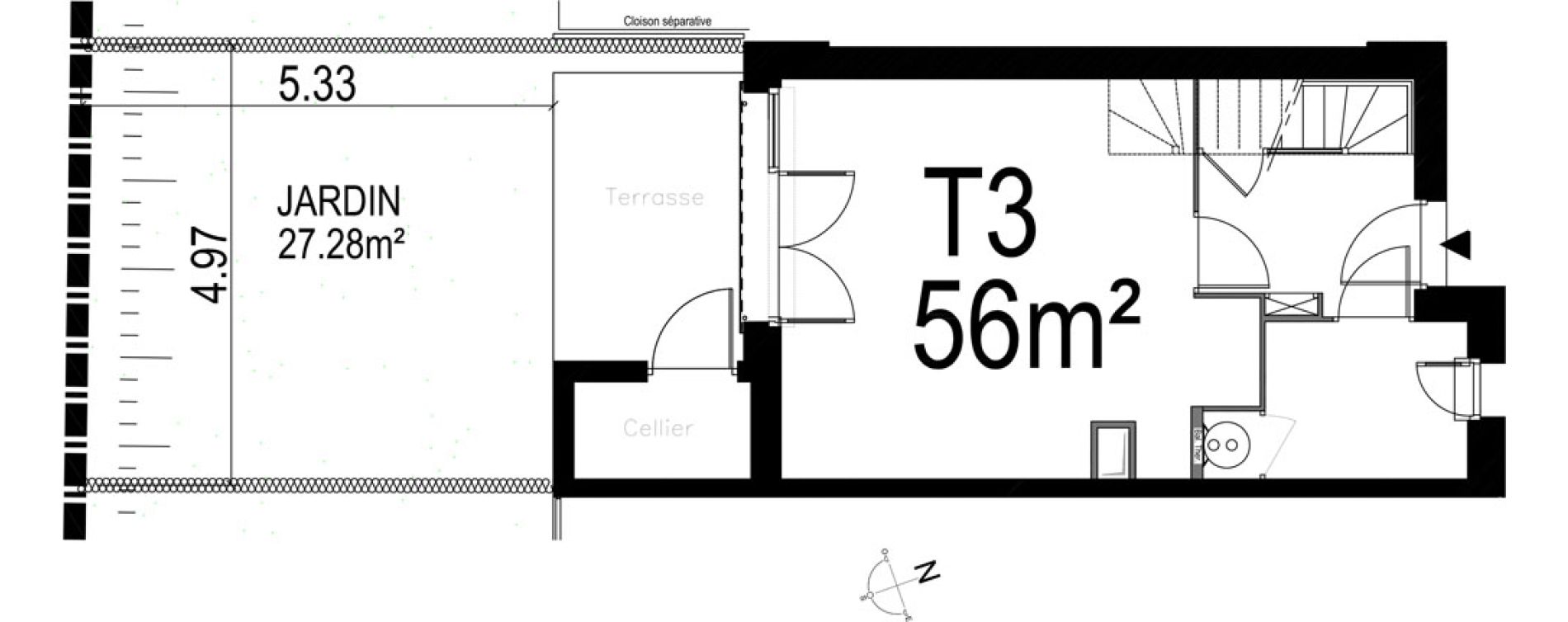 Maison T3 de 56,32 m2 au Crotoy Centre
