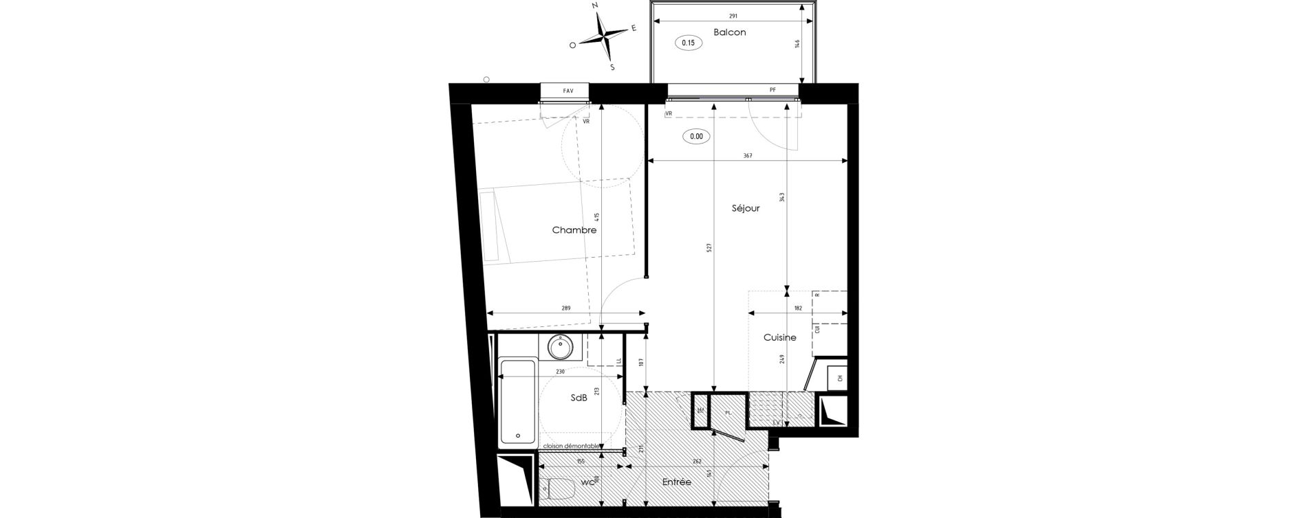 Appartement T2 de 44,58 m2 &agrave; Pont-De-Metz Centre