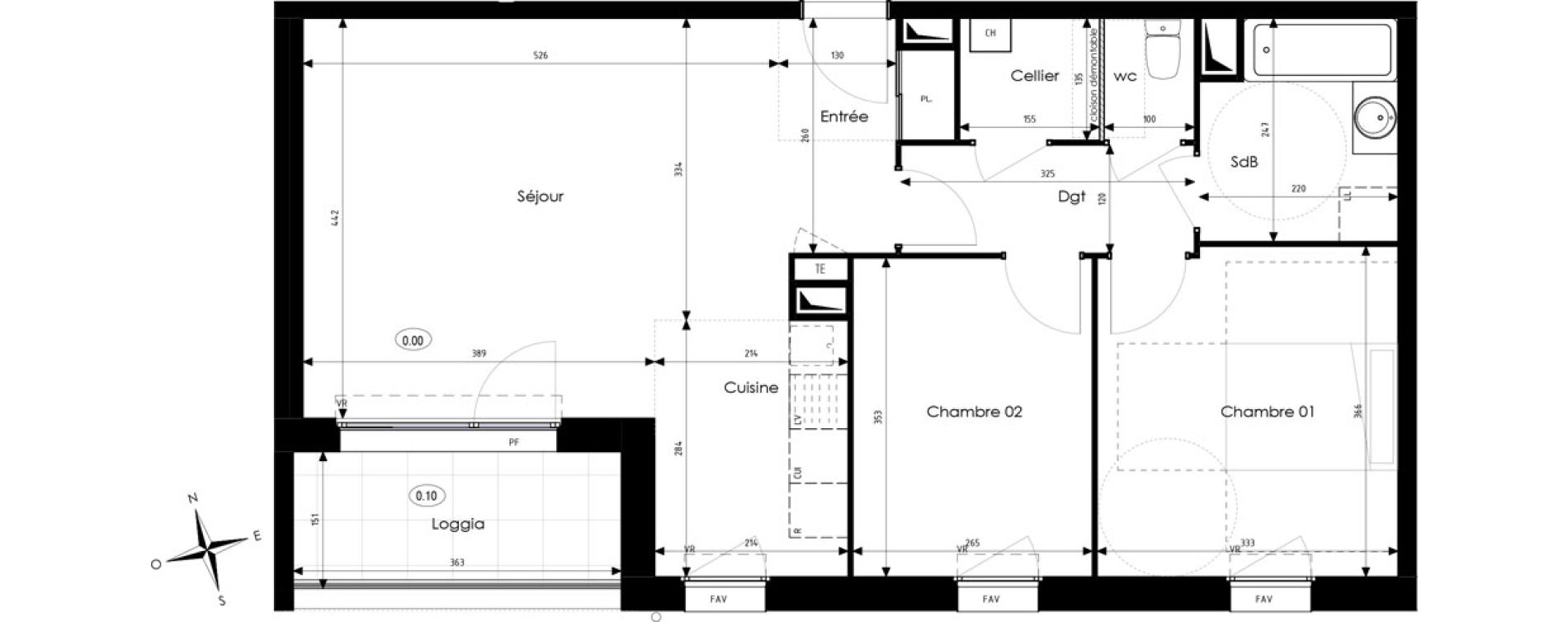 Appartement T3 de 65,77 m2 &agrave; Pont-De-Metz Centre