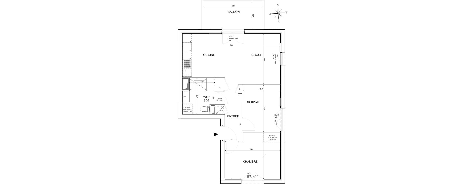 Appartement T2 de 56,14 m2 &agrave; Quend Plage