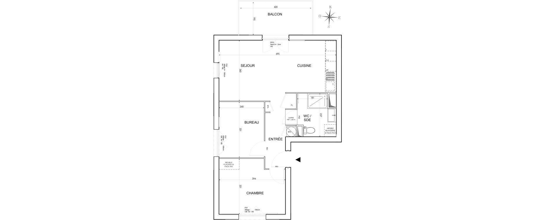 Appartement T2 de 56,14 m2 &agrave; Quend Plage