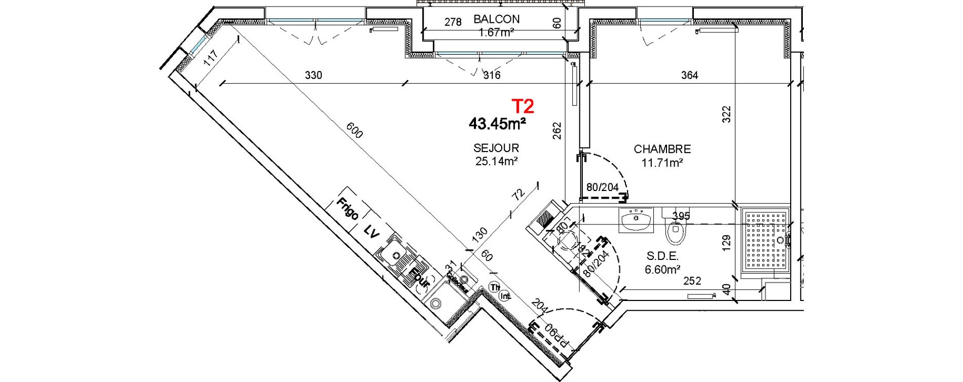 Appartement T2 de 43,45 m2 &agrave; Quend Plage