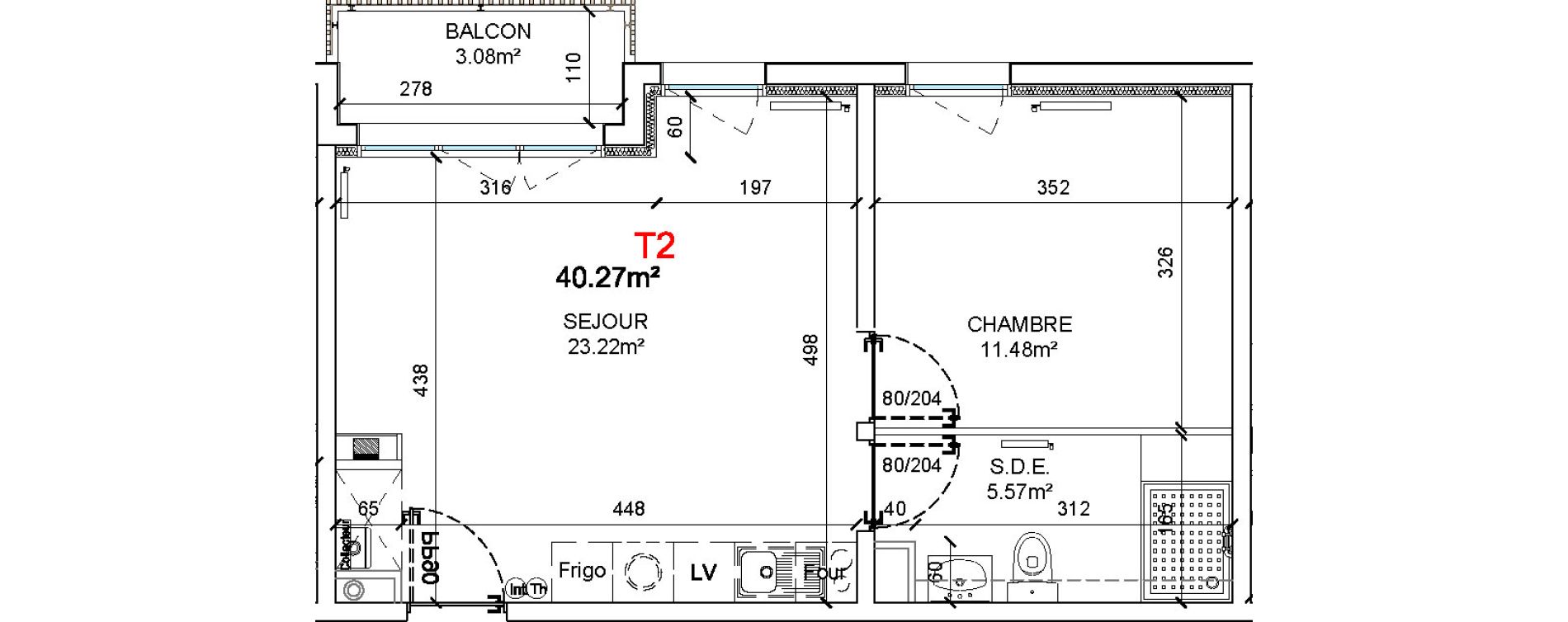 Appartement T2 de 40,27 m2 &agrave; Quend Plage