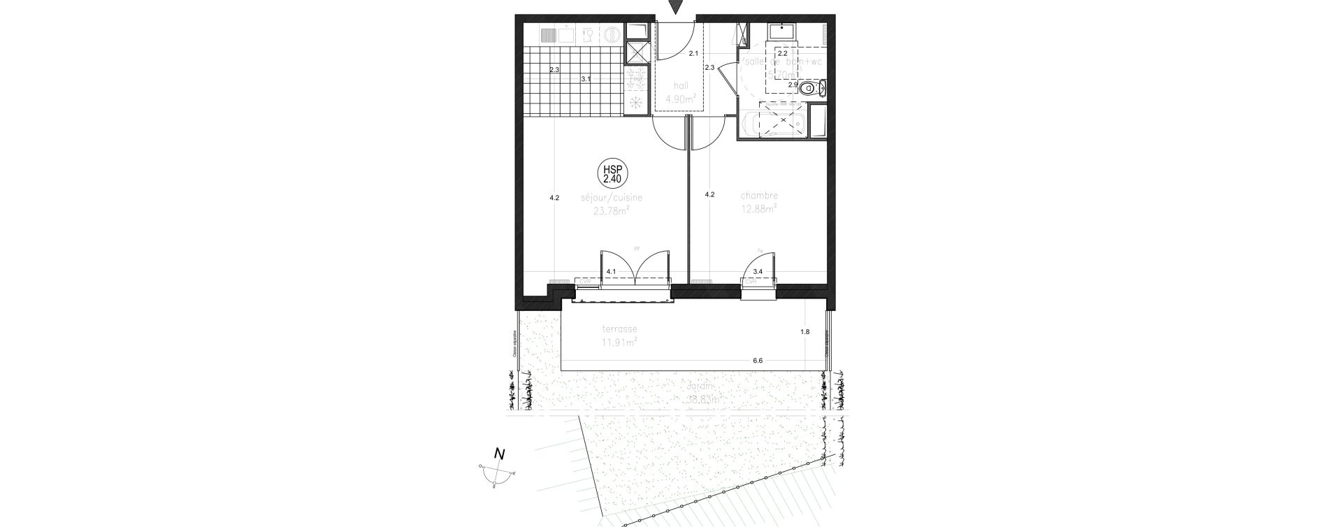 Appartement T2 de 47,26 m2 &agrave; Saigneville Saint-valery-sur-somme