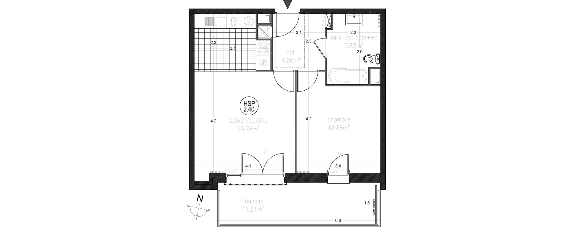 Appartement T2 de 47,36 m2 &agrave; Saigneville Saint-valery-sur-somme
