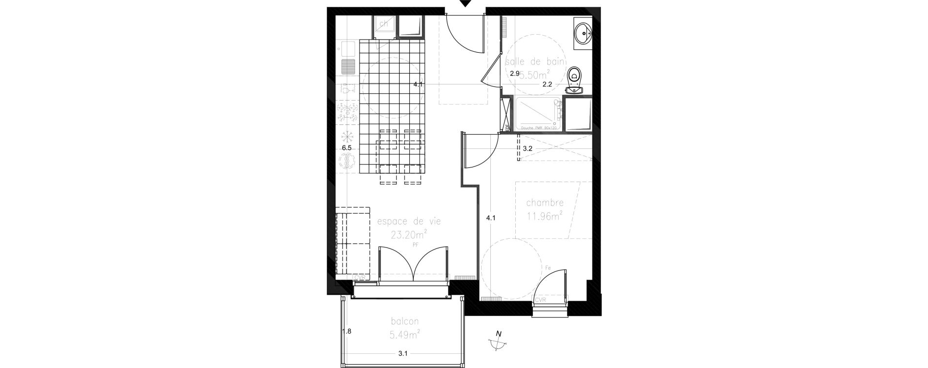 Appartement T2 de 40,66 m2 &agrave; Saigneville Saint-valery-sur-somme