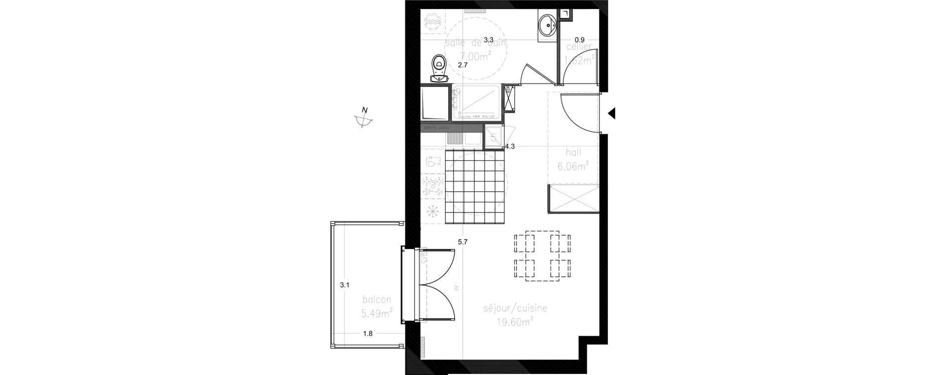 Appartement T1 de 34,28 m2 &agrave; Saigneville Saint-valery-sur-somme
