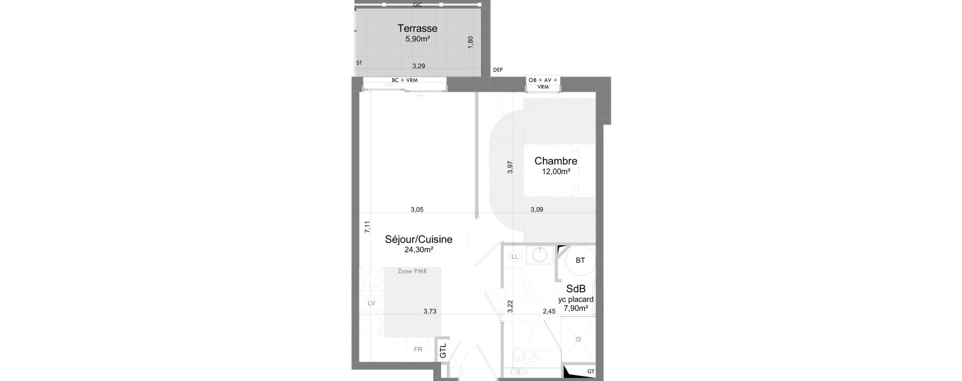 Appartement T2 de 44,20 m2 &agrave; Saigneville Saint-valery-sur-somme