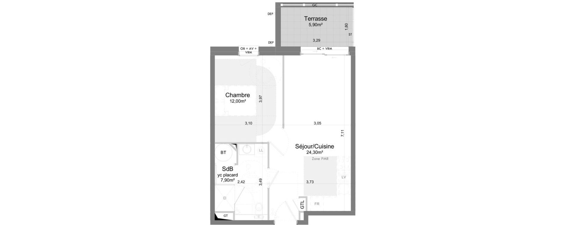 Appartement T2 de 44,20 m2 &agrave; Saigneville Saint-valery-sur-somme