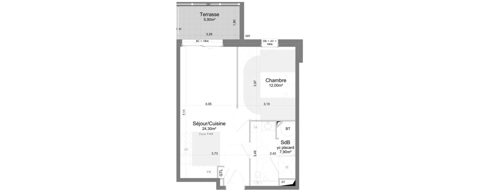Appartement T2 de 44,20 m2 &agrave; Saigneville Saint-valery-sur-somme