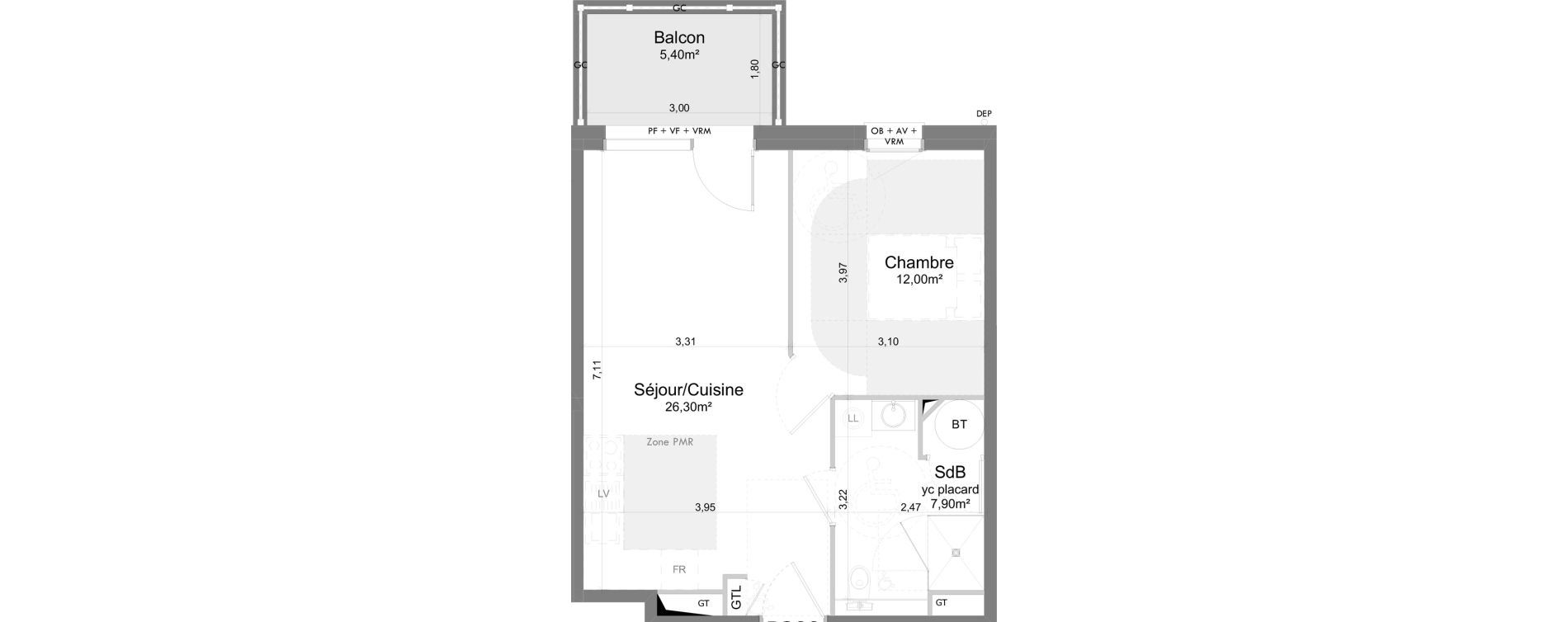 Appartement T2 de 46,20 m2 &agrave; Saigneville Saint-valery-sur-somme