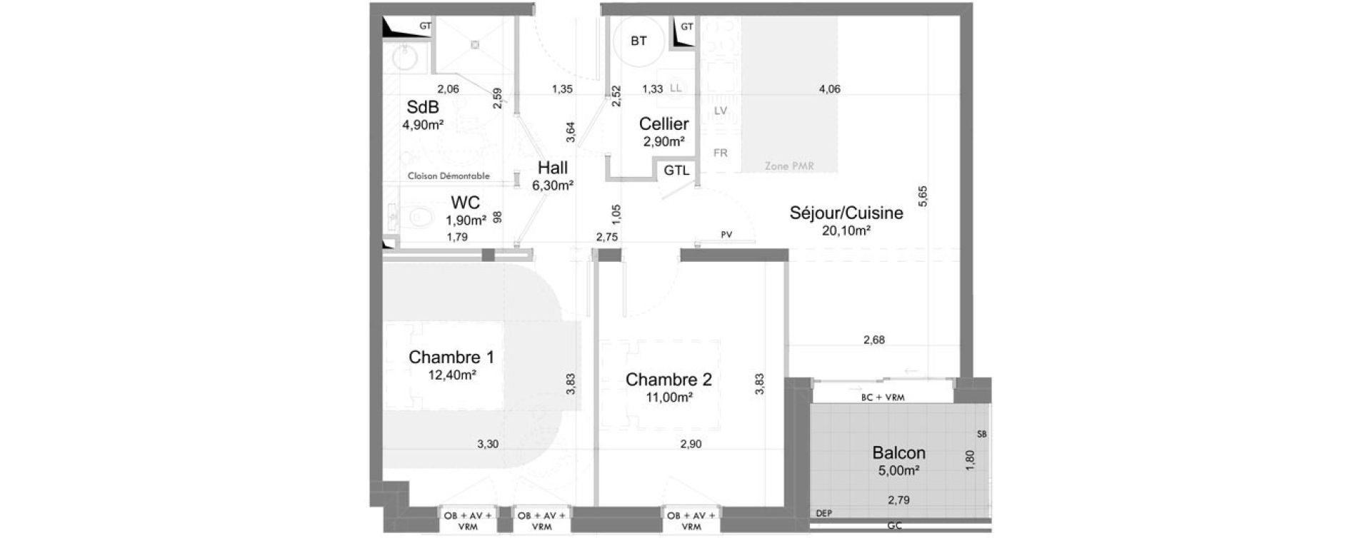 Appartement T3 de 59,50 m2 &agrave; Saigneville Saint-valery-sur-somme