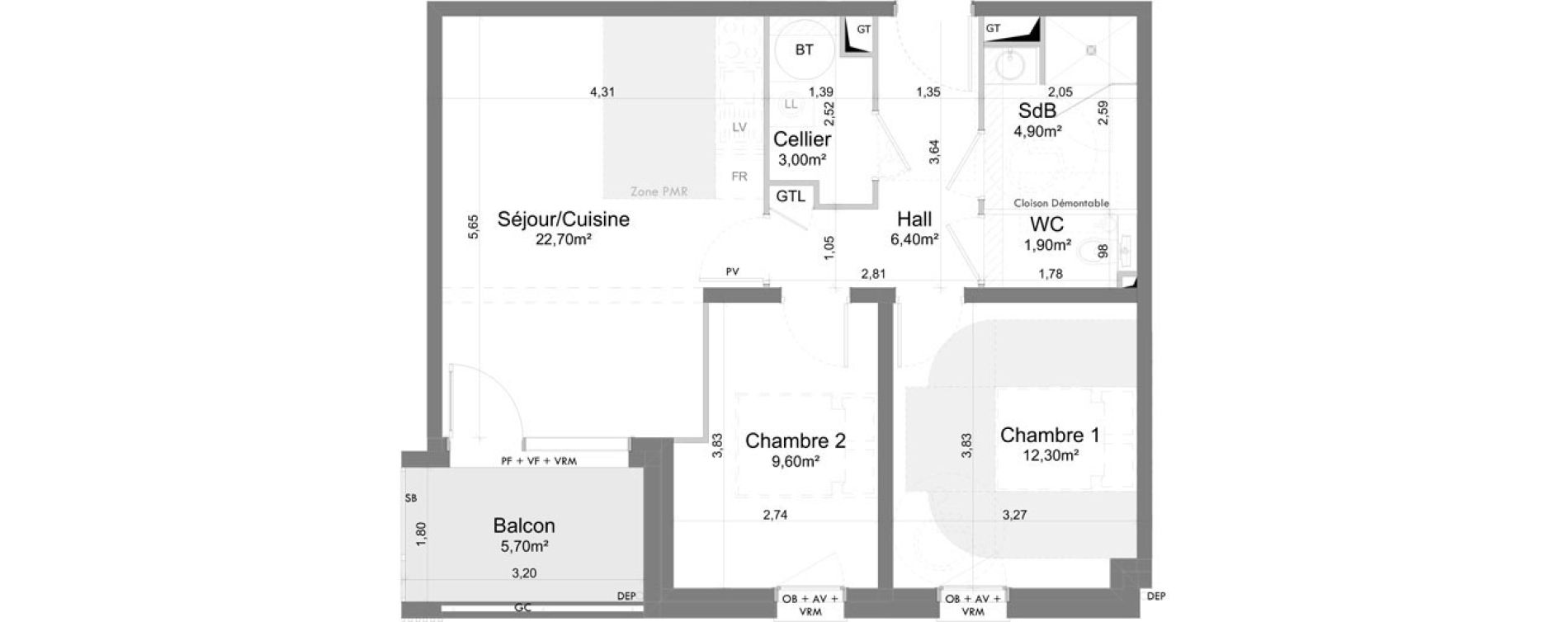 Appartement T3 de 60,80 m2 &agrave; Saigneville Saint-valery-sur-somme