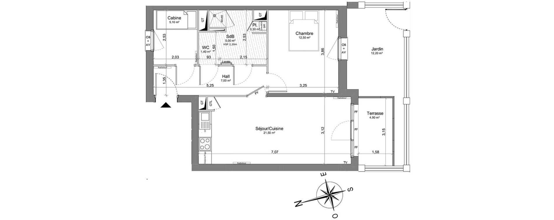 Appartement T2 de 52,80 m2 &agrave; Saint-Valery-Sur-Somme Centre