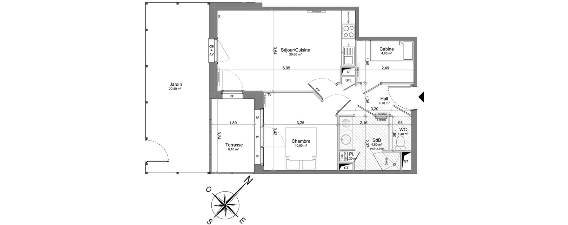 Appartement T2 de 46,90 m2 &agrave; Saint-Valery-Sur-Somme Centre