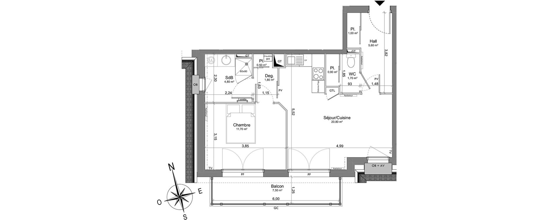 Appartement T2 de 48,80 m2 &agrave; Saint-Valery-Sur-Somme Centre