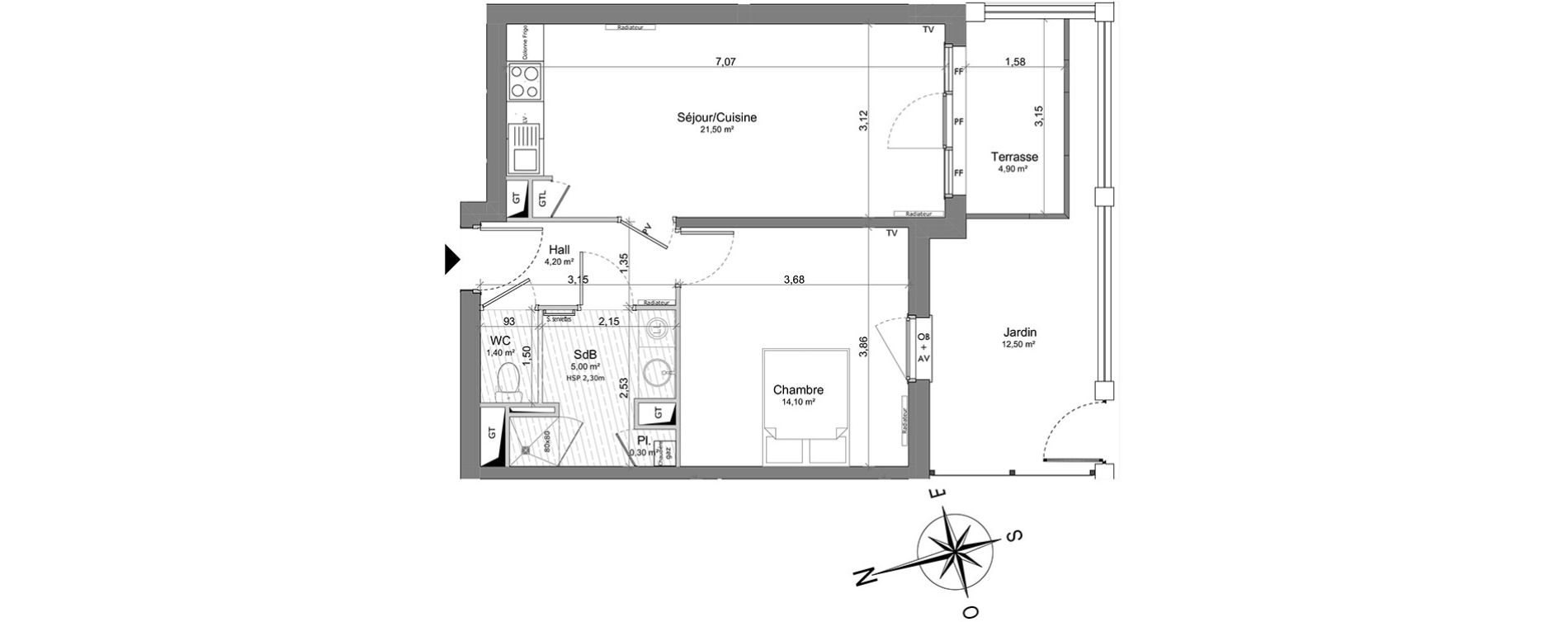 Appartement T2 de 46,50 m2 &agrave; Saint-Valery-Sur-Somme Centre