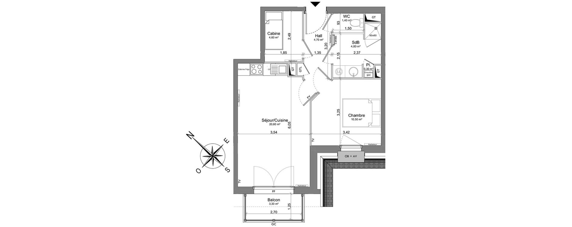 Appartement T2 de 46,90 m2 &agrave; Saint-Valery-Sur-Somme Centre