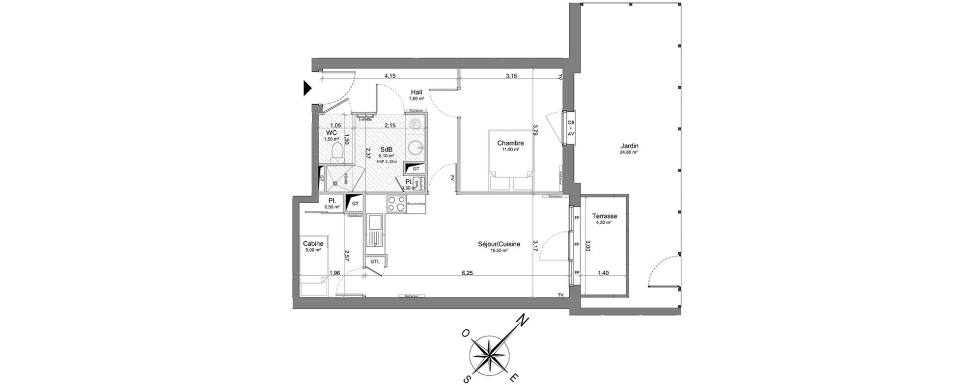 Appartement T2 de 51,60 m2 &agrave; Saint-Valery-Sur-Somme Centre