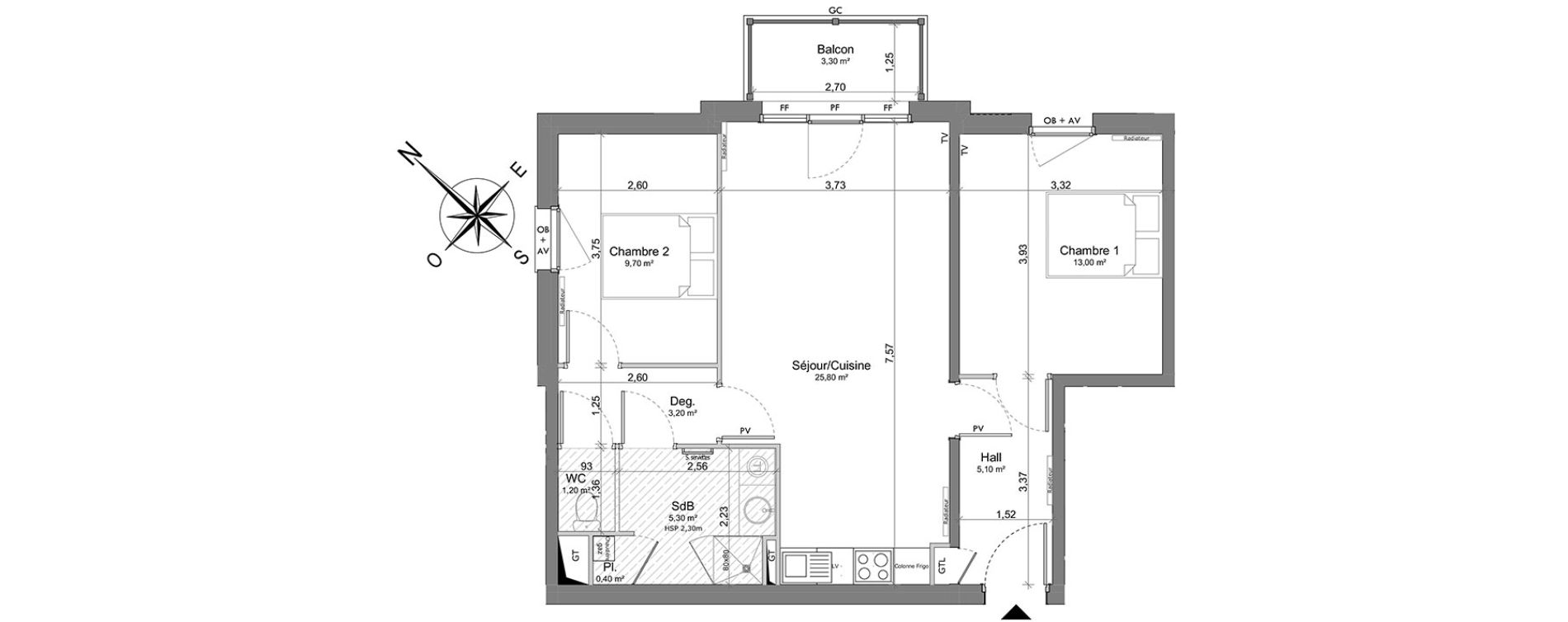 Appartement T3 de 63,70 m2 &agrave; Saint-Valery-Sur-Somme Centre