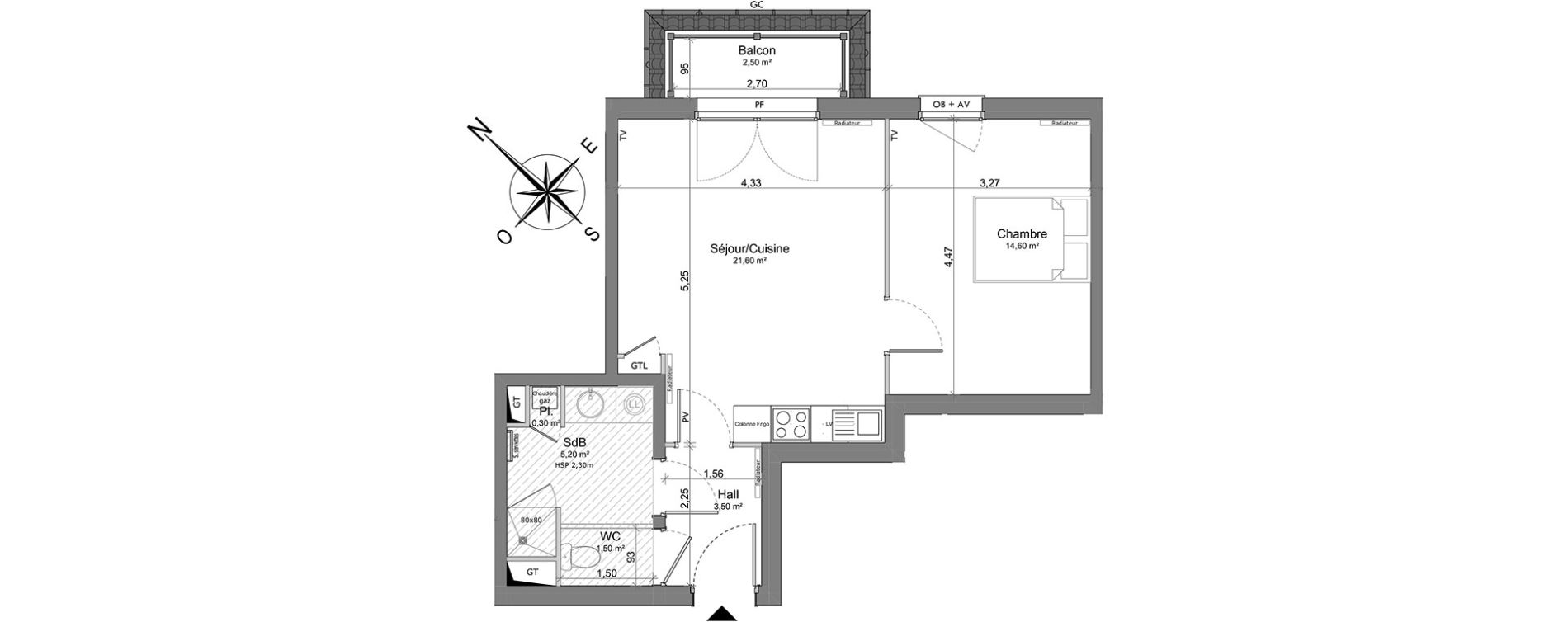 Appartement T2 de 46,70 m2 &agrave; Saint-Valery-Sur-Somme Centre