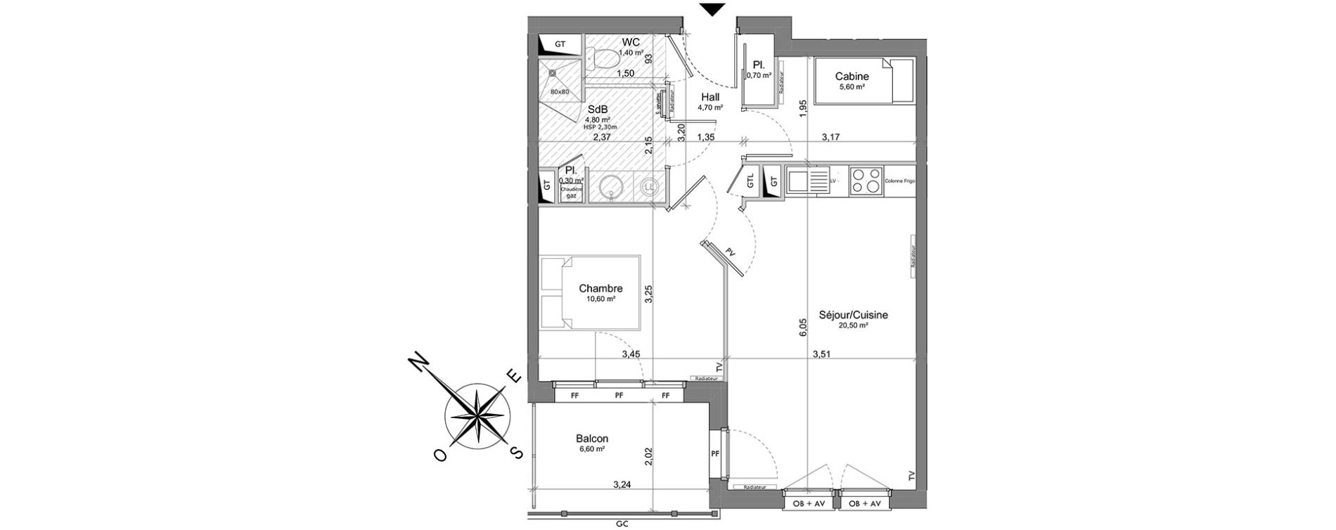 Appartement T2 de 48,60 m2 &agrave; Saint-Valery-Sur-Somme Centre