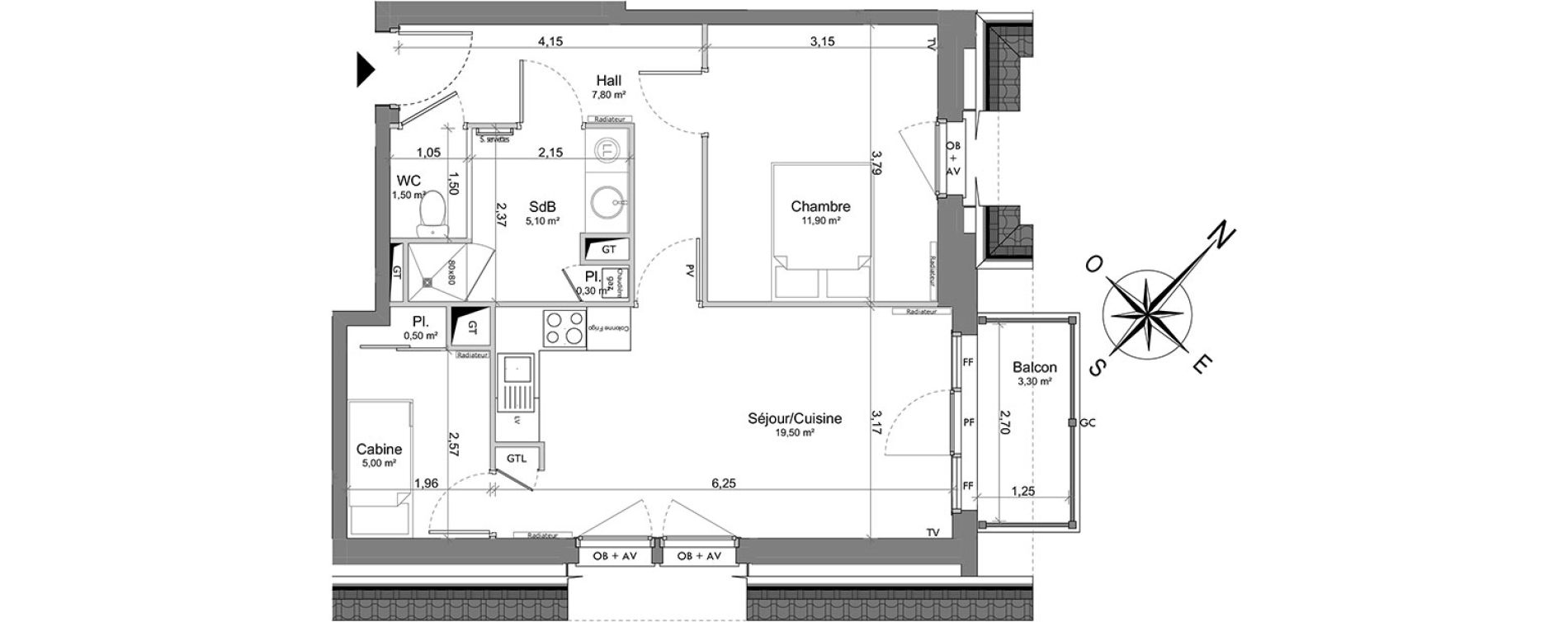 Appartement T2 de 51,60 m2 &agrave; Saint-Valery-Sur-Somme Centre