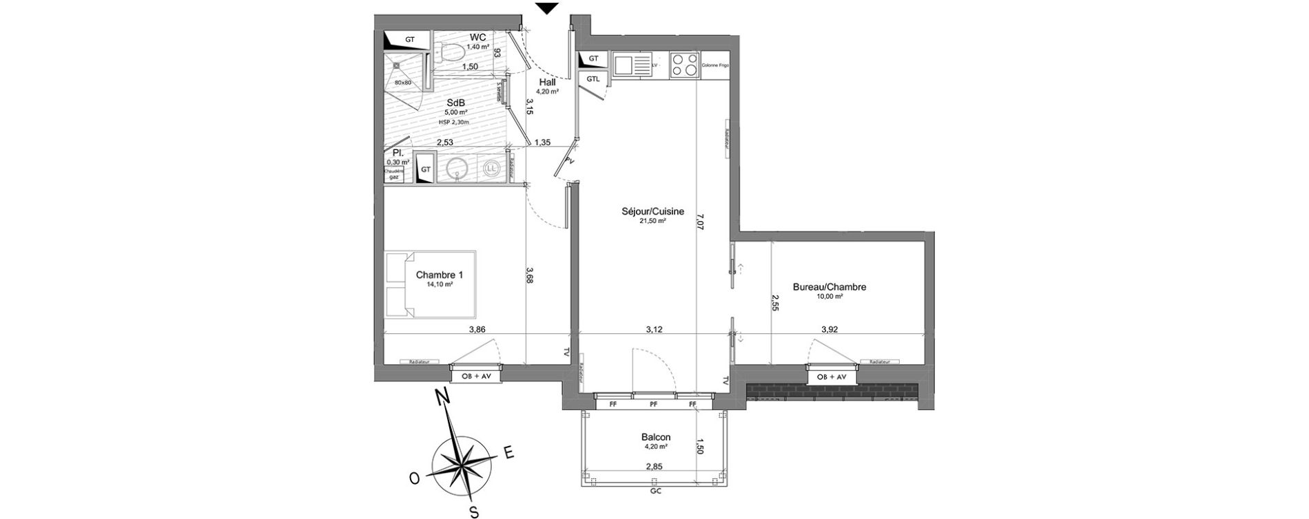 Appartement T3 de 65,50 m2 &agrave; Saint-Valery-Sur-Somme Centre