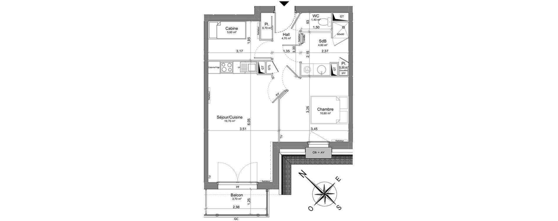 Appartement T2 de 47,80 m2 &agrave; Saint-Valery-Sur-Somme Centre