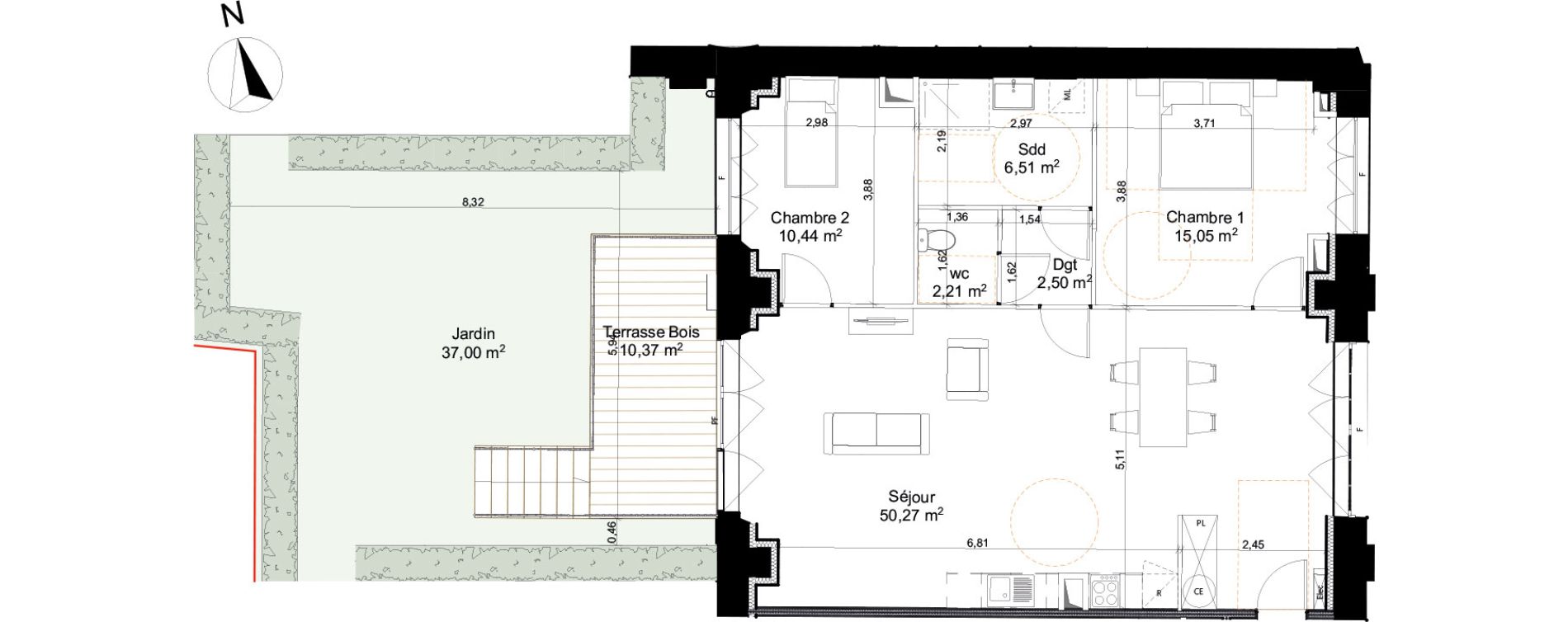 Appartement T3 de 86,98 m2 &agrave; Saleux Centre