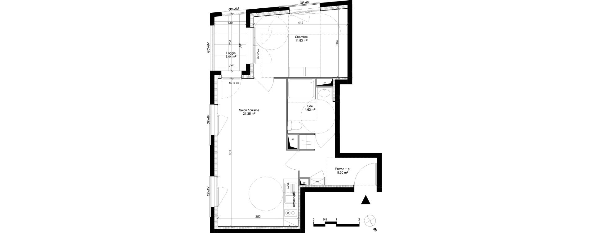 Appartement T2 de 43,14 m2 &agrave; Arpajon Les belles vues