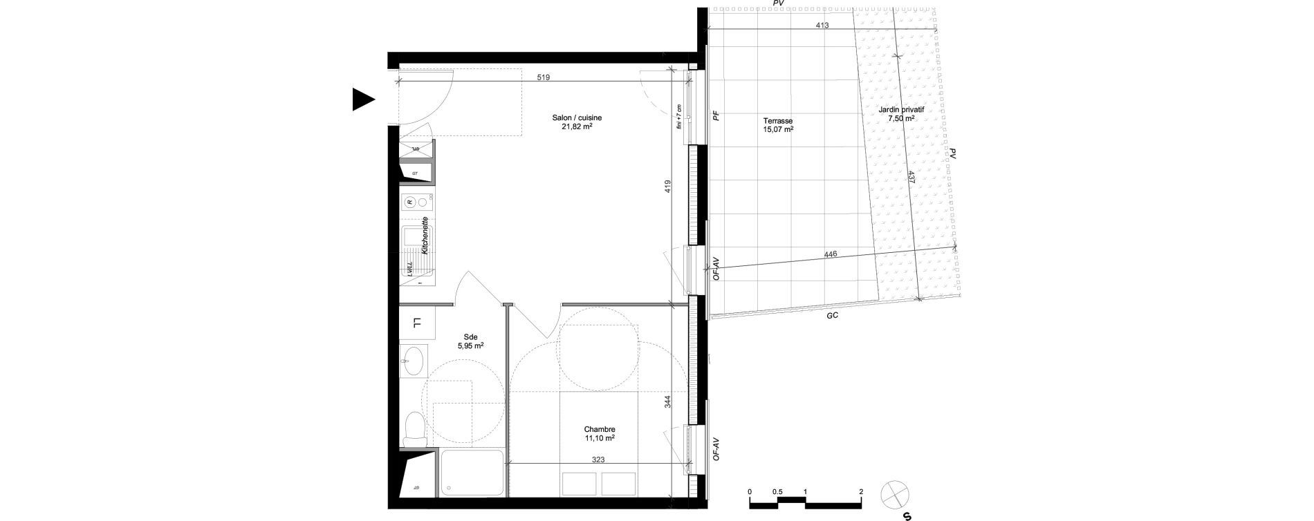 Appartement T2 de 38,87 m2 &agrave; Arpajon Les belles vues