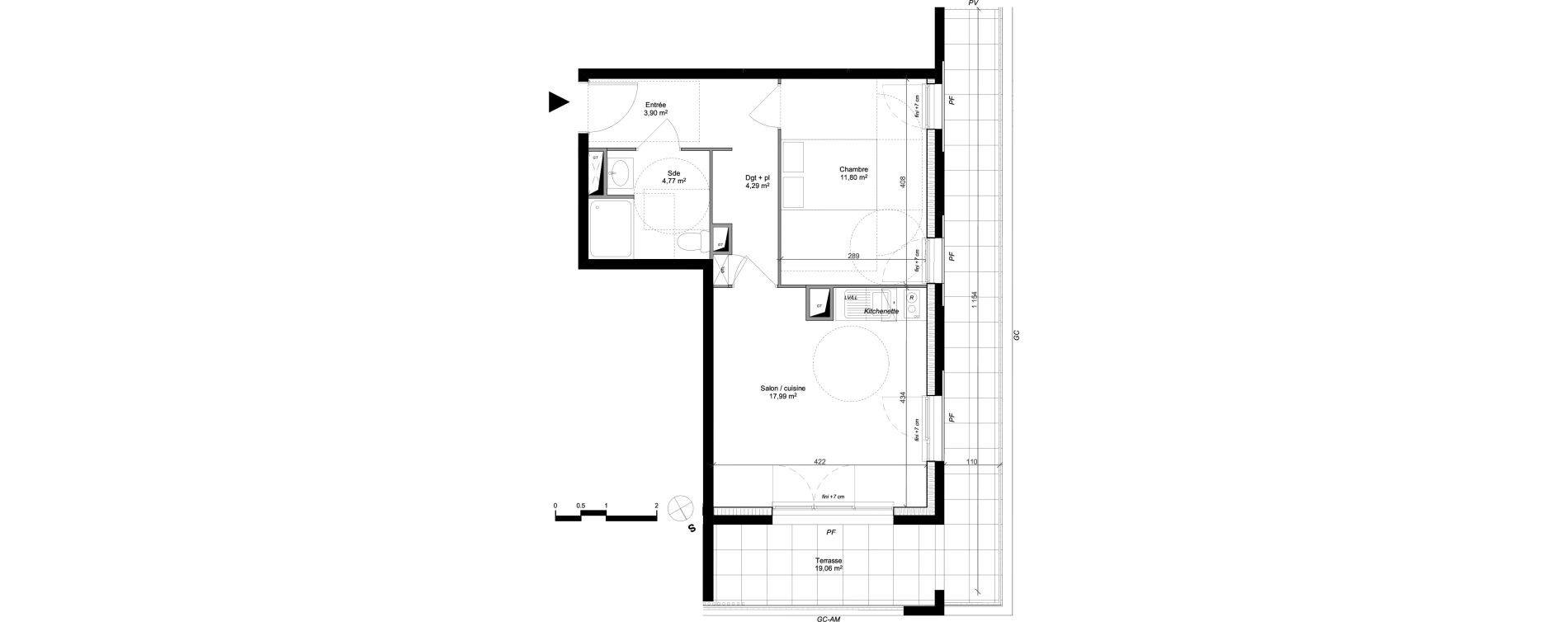 Appartement T2 de 42,76 m2 &agrave; Arpajon Les belles vues