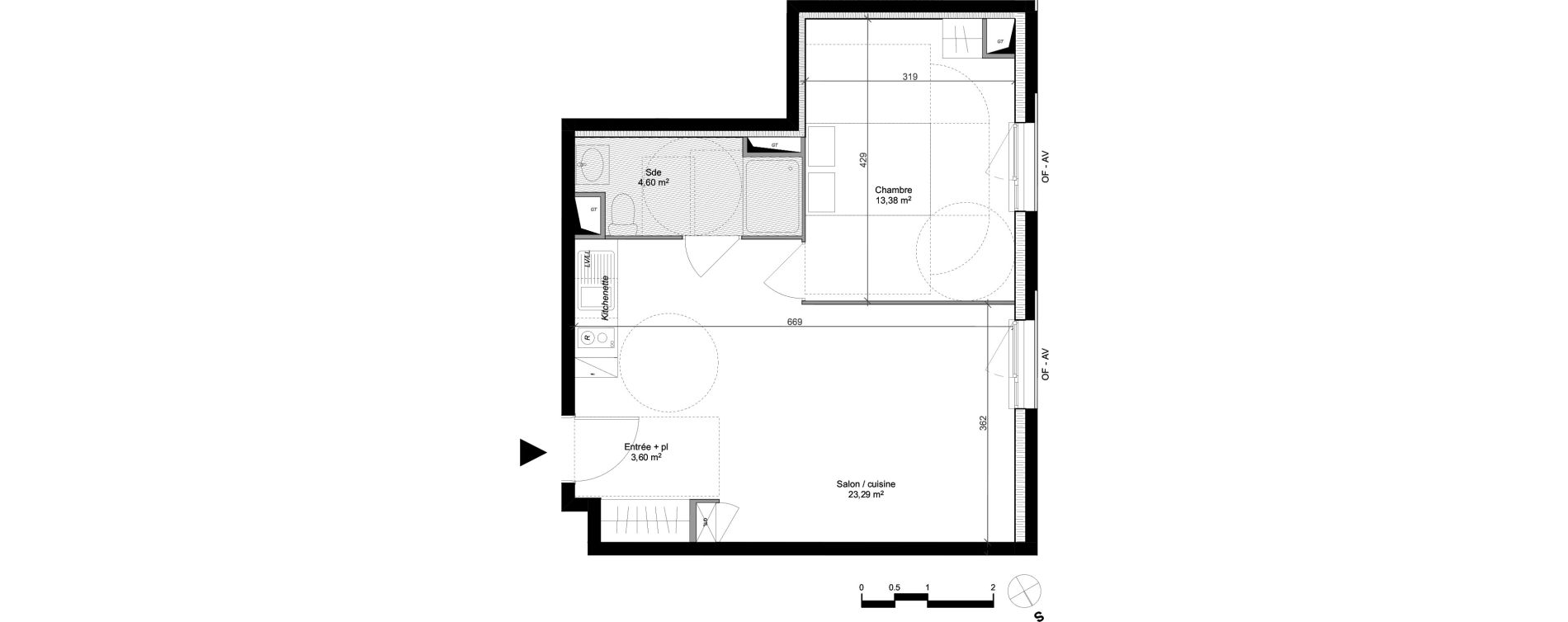 Appartement T2 de 44,88 m2 &agrave; Arpajon Les belles vues