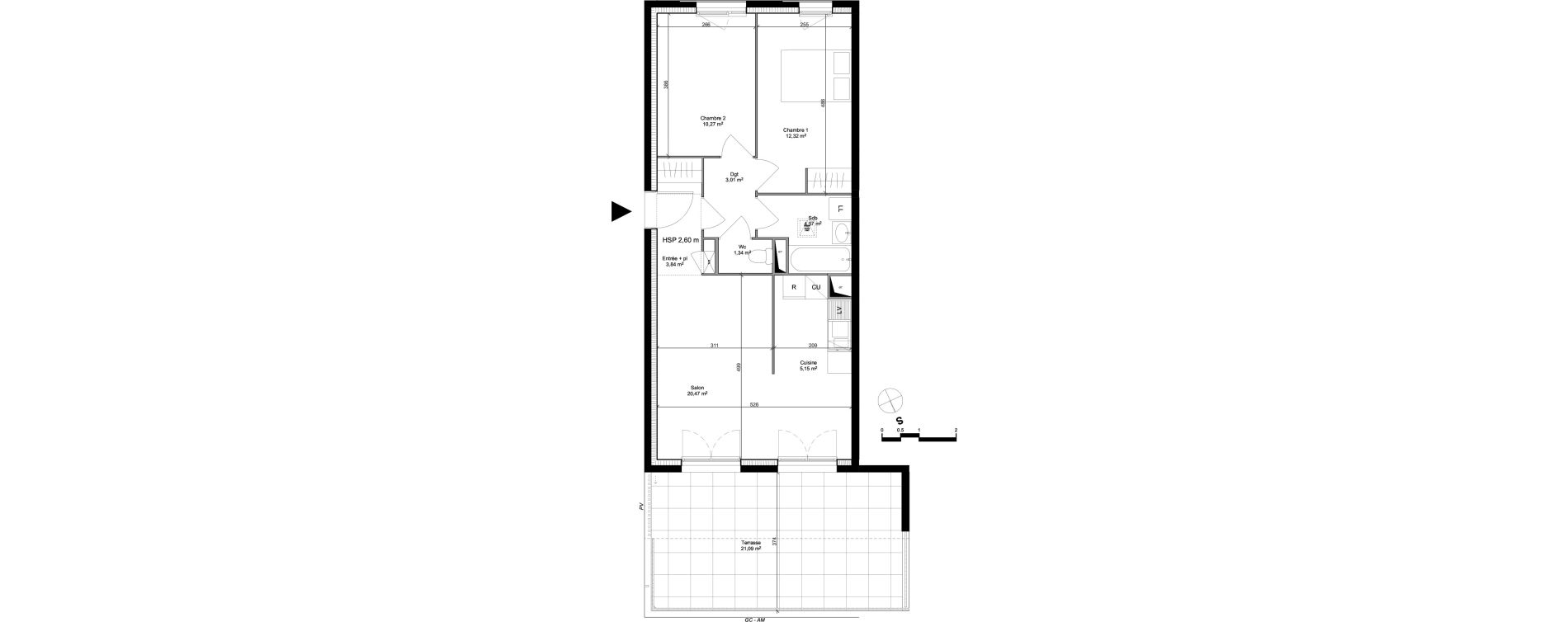 Appartement T3 de 60,97 m2 &agrave; Arpajon Les belles vues