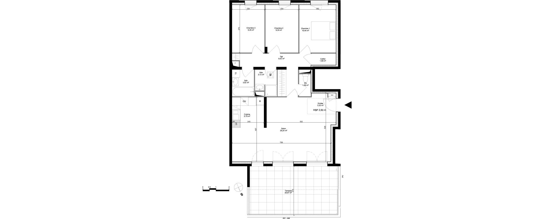 Appartement T4 de 86,67 m2 &agrave; Arpajon Les belles vues