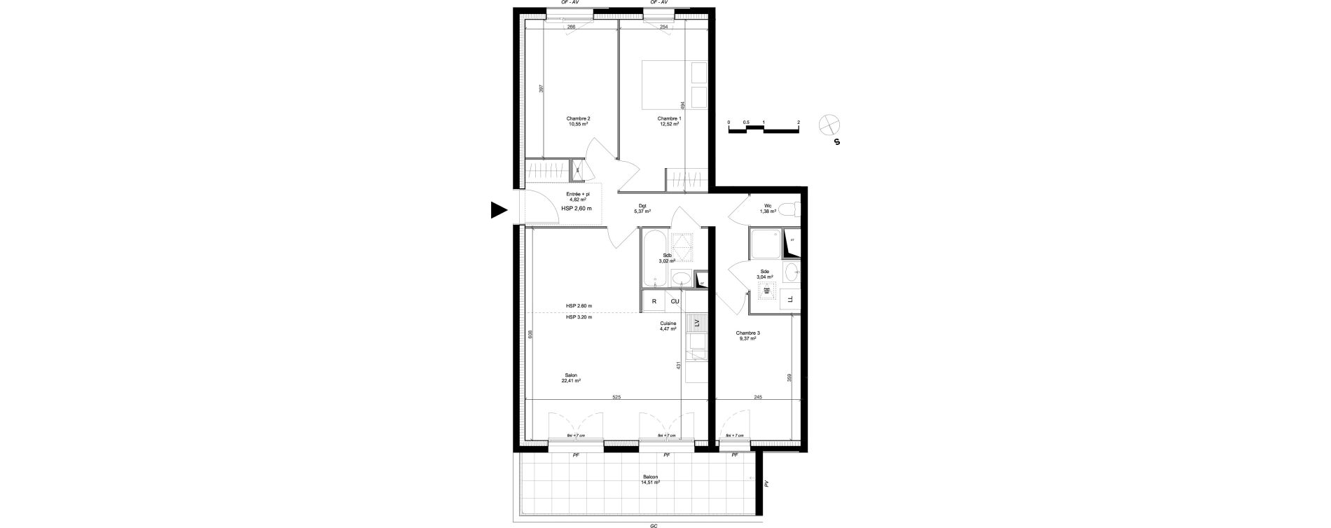 Appartement T4 de 78,51 m2 &agrave; Arpajon Les belles vues