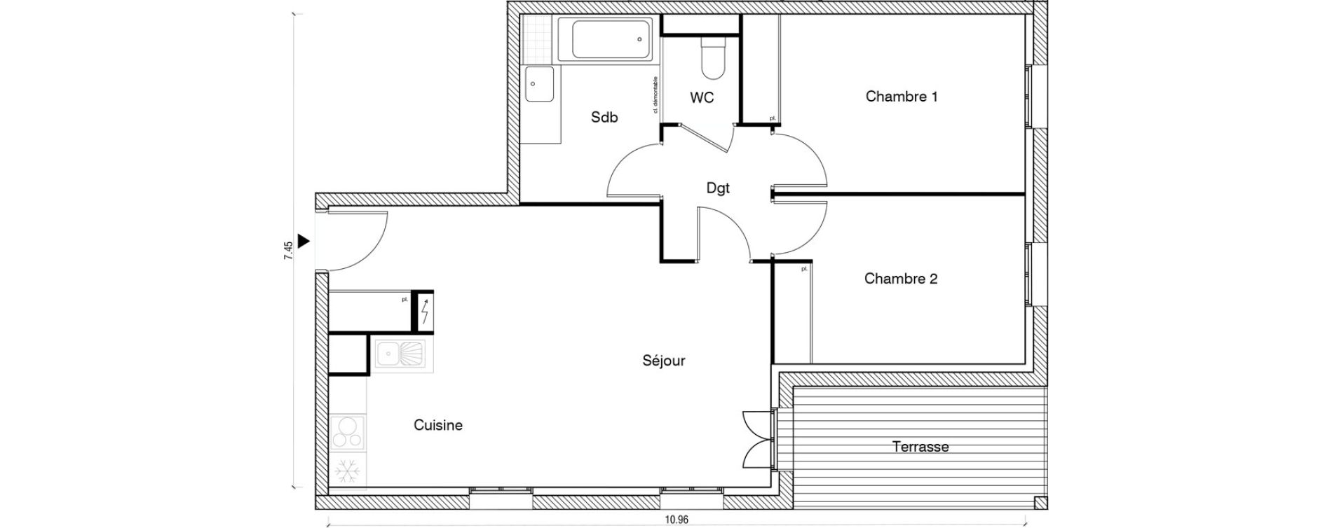 Appartement T3 de 62,69 m2 &agrave; Arpajon Les belles vues