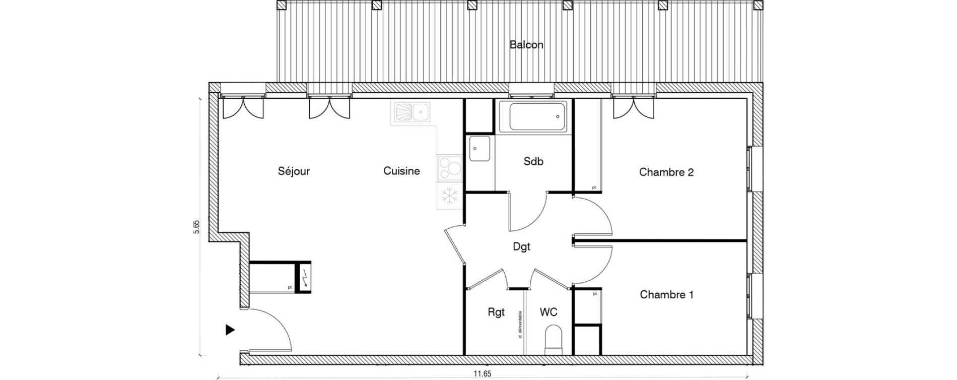 Appartement T3 de 62,14 m2 &agrave; Arpajon Les belles vues